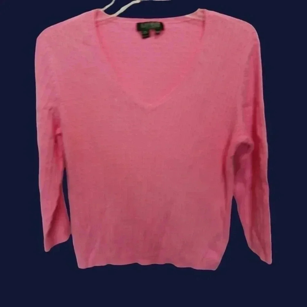 Ralph Lauren cable knit sweater petite Pink  Medium